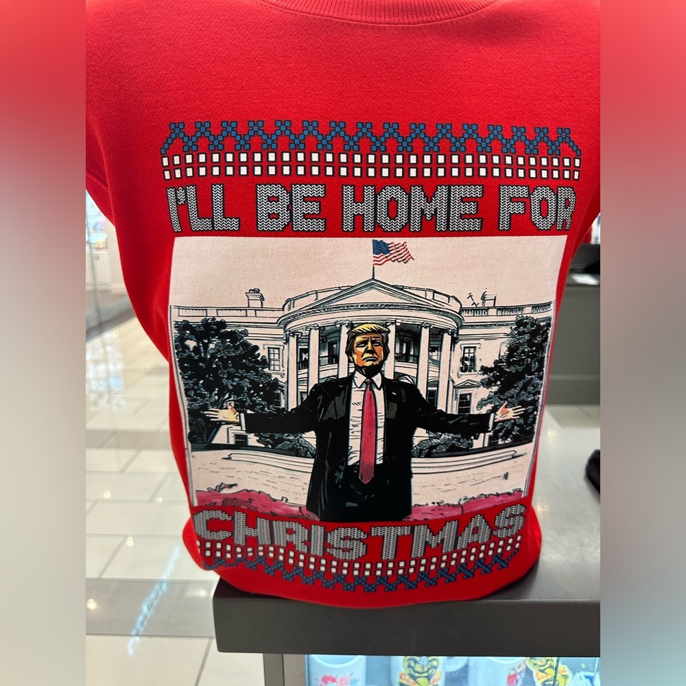 Trump ugly Christmas sweater

Made to orders n can be done on different colors